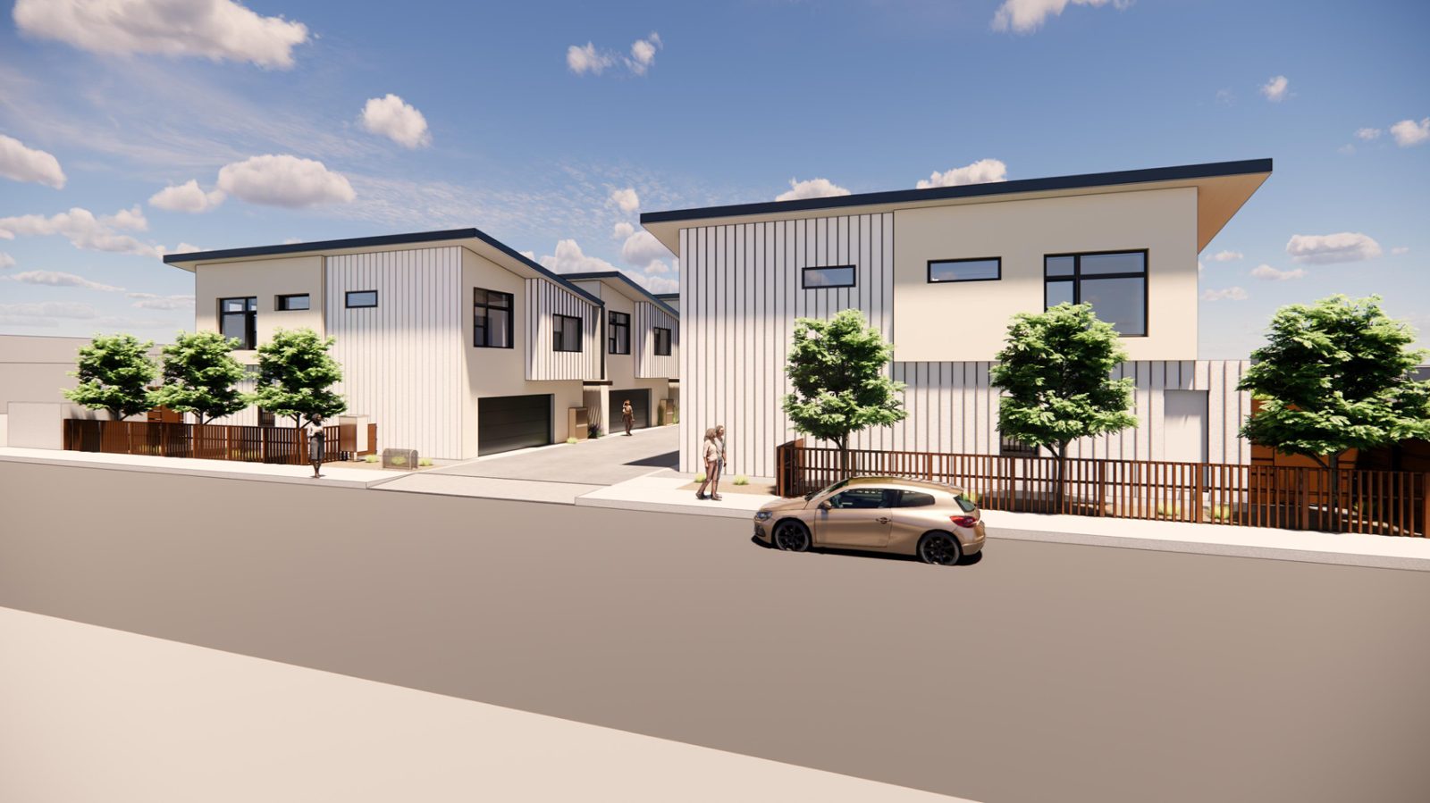 Rendering, street view from W Civic Center Drive