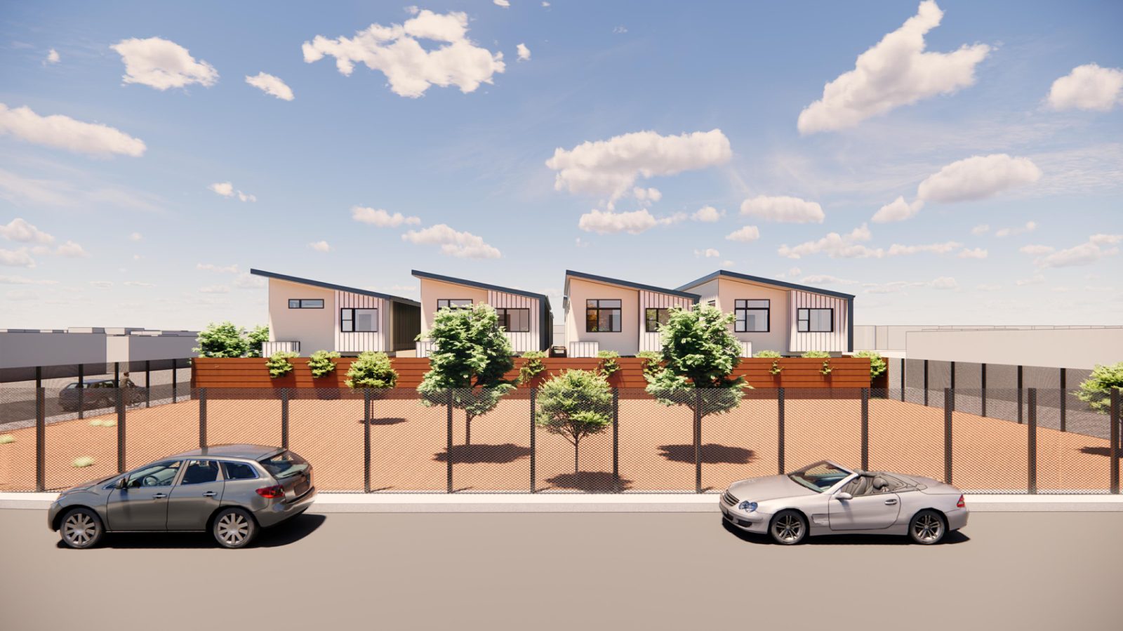 Rendering, street view from N Hawley Street