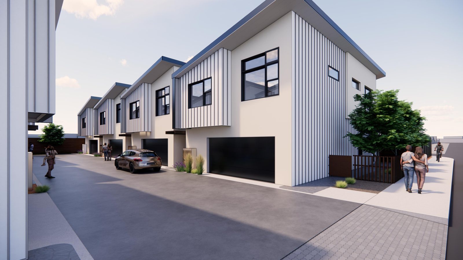 Rendering, pedestrian entrance from W Civic Center Drive